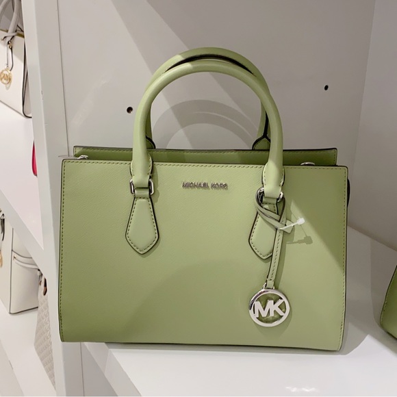 Michael Kors Sheila Medium Satchel in light sage - Picture 2 of 8